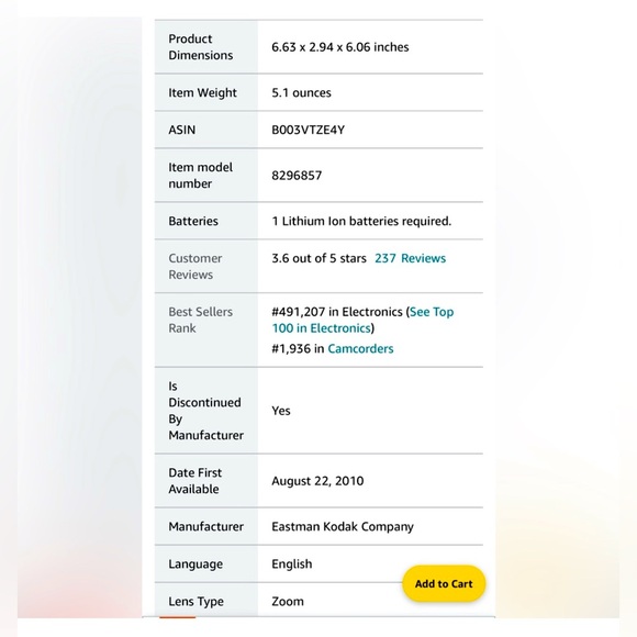 NWB, Kodak PlayTouch Video Camera (Black), take video or still photos - Picture 9 of 11